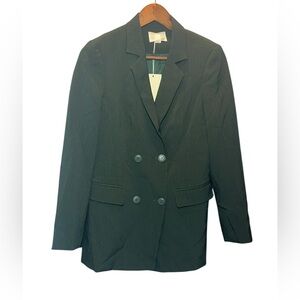 Elegant Black Double-Breasted Women's Blazer